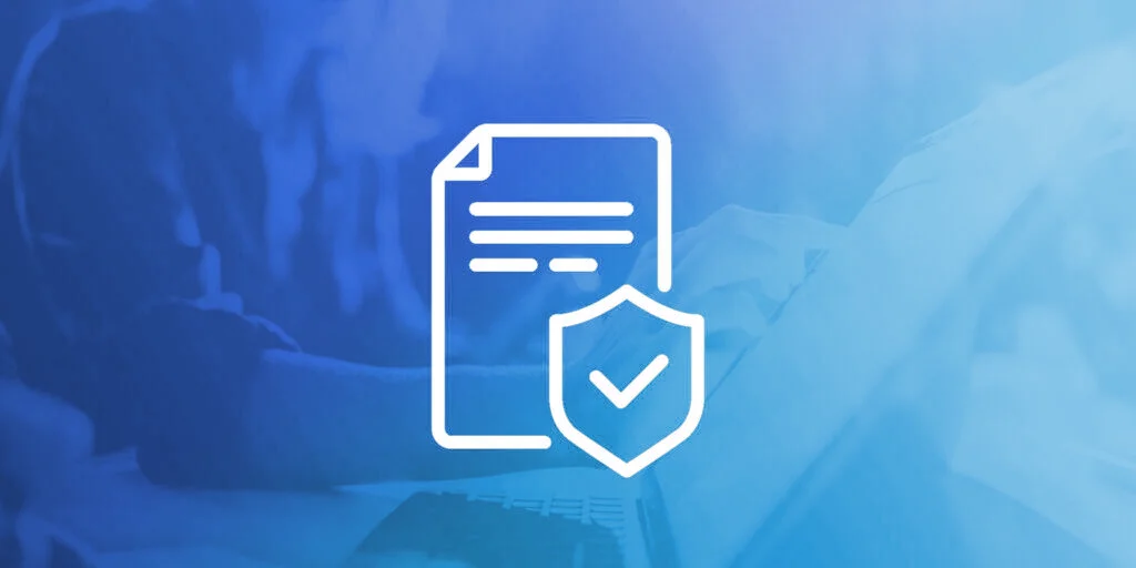Security policy document with shield icon representing information security policies